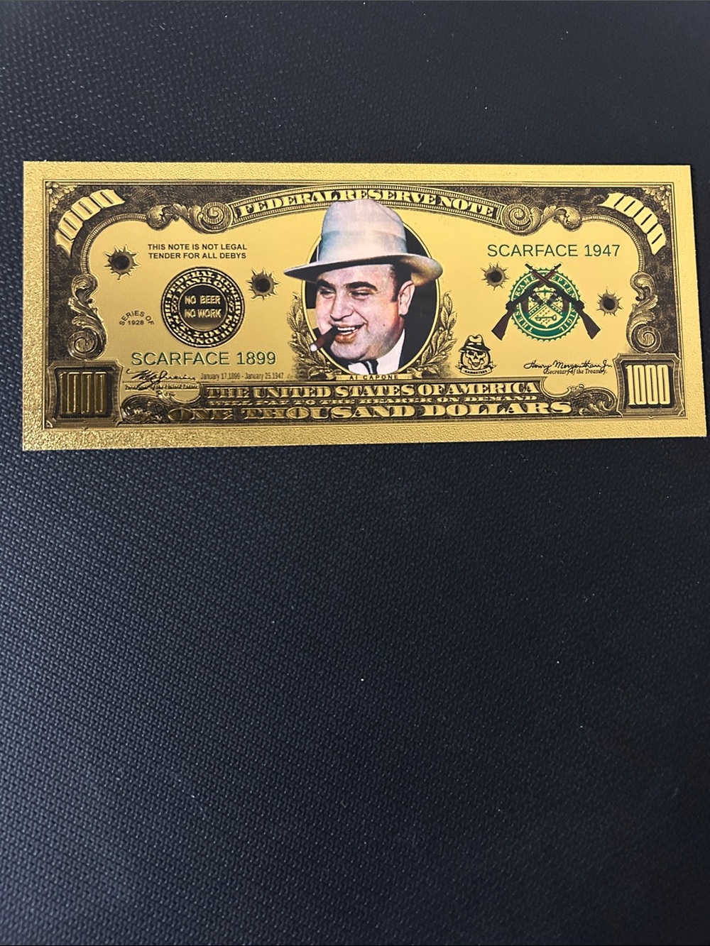 Gold Scarface Novelty Collectible Bill - Men Accessories